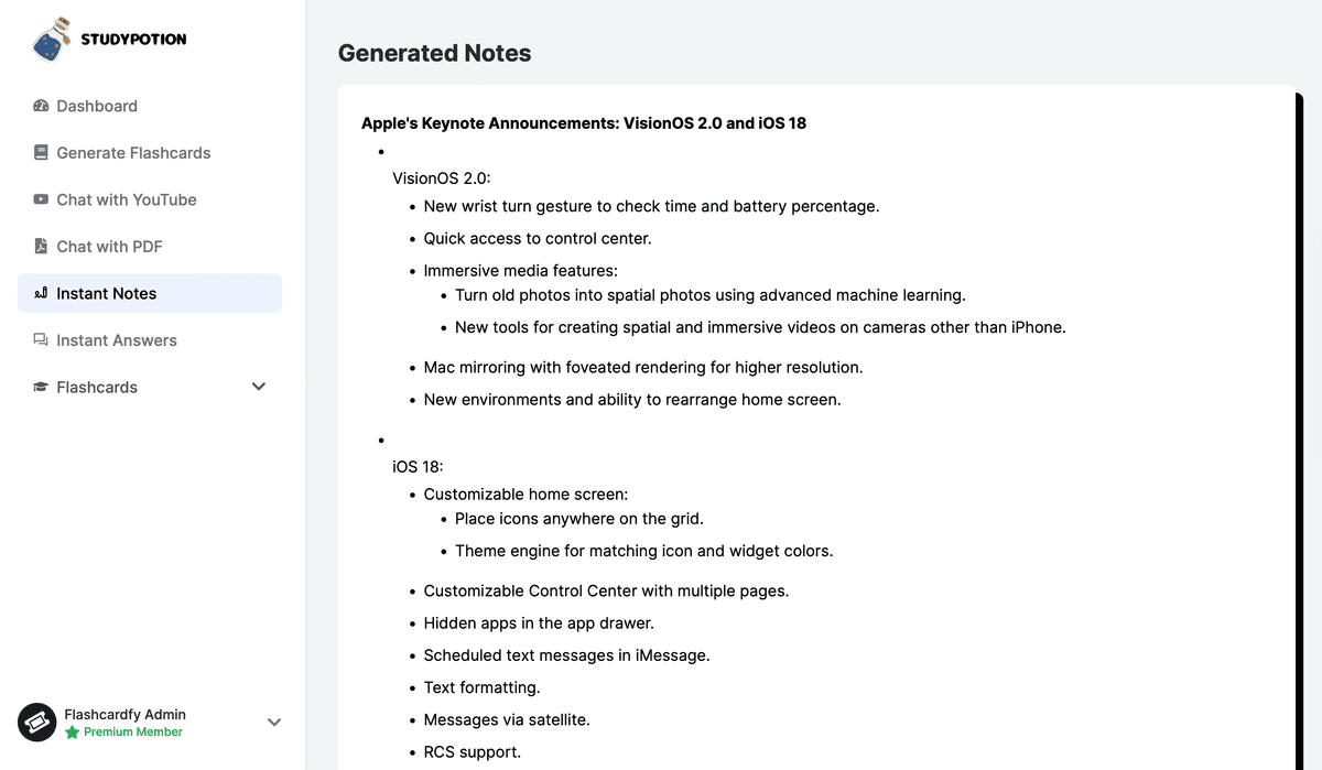 Study Potion AI - AI-Powered Study Assistant